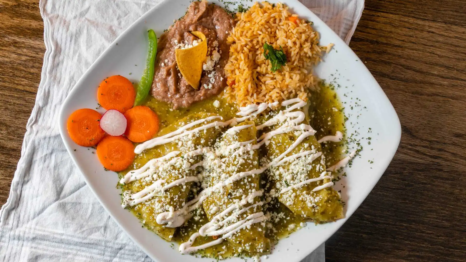 Enchiladas Verdes at Tacos Mexico Macleod